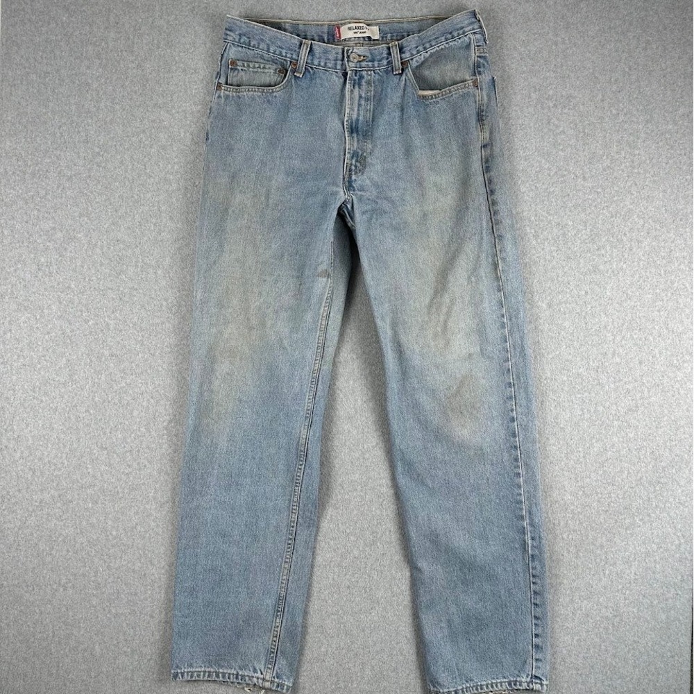 Vintage Levi 550 Mens Jeans 34x34 Light Wash Relaxed Distressed Denim‎ Y2K Rodeo